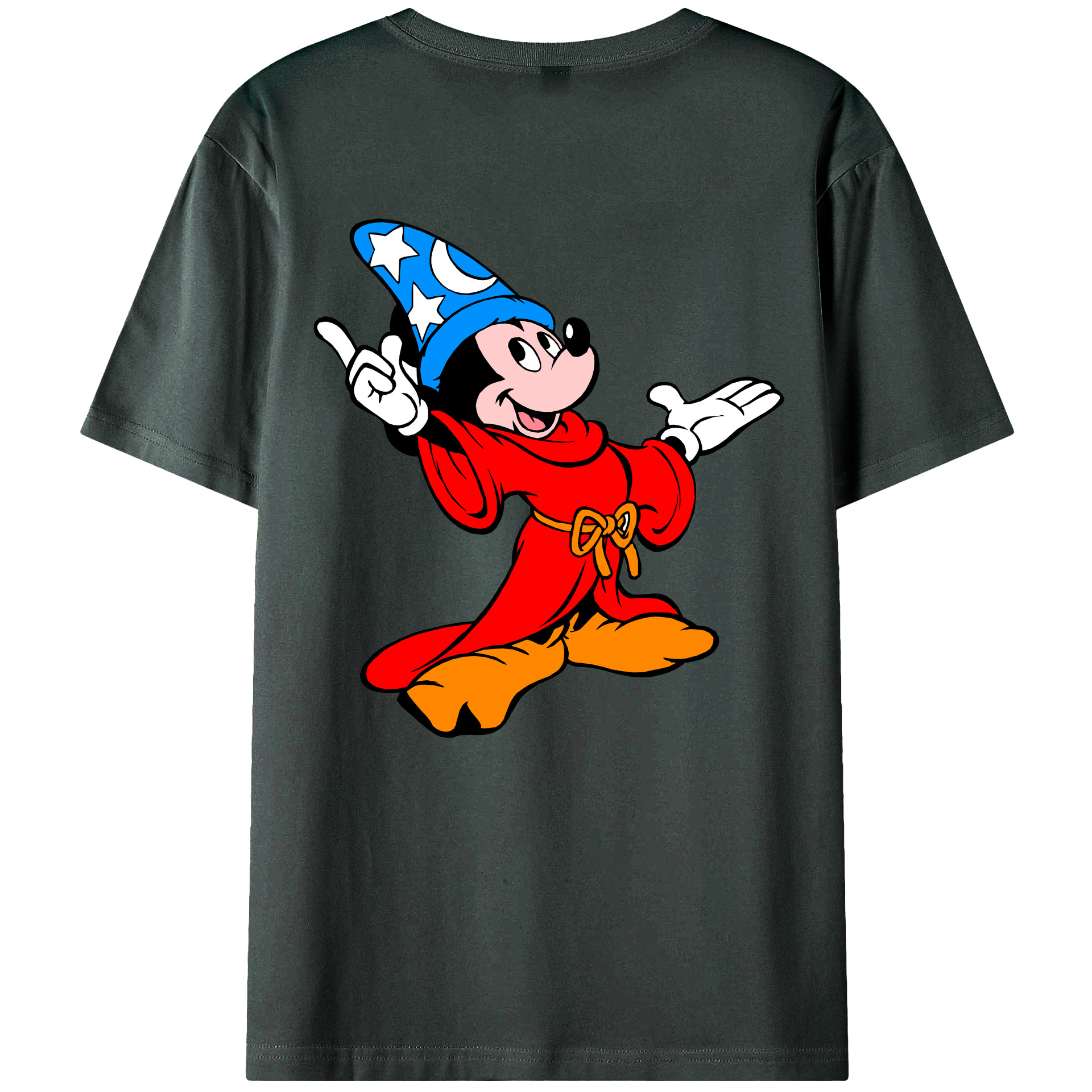 ミッキーマウス Mickey Mouse 綿100％ メンズ半袖Tシャツ（バックプリント） 通気性